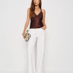 Reformation Monica Halter Top in Mahogany Brown